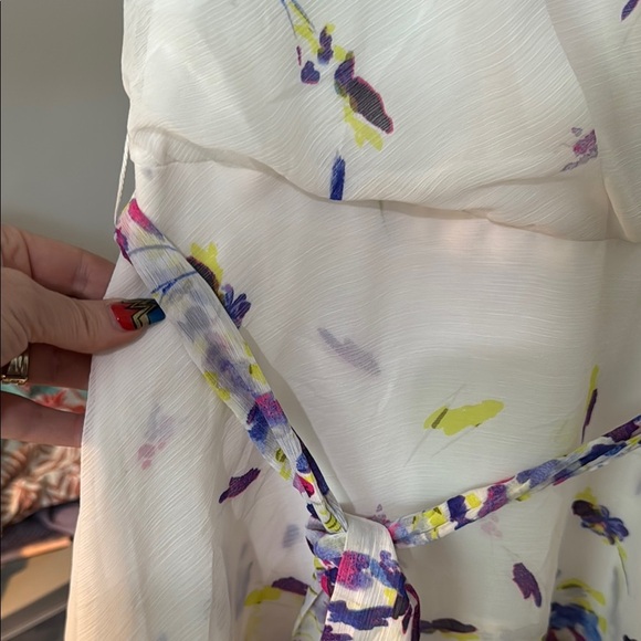 Dkny White and Pink Asymmetrical Ruffled Sundress - Picture 6 of 9